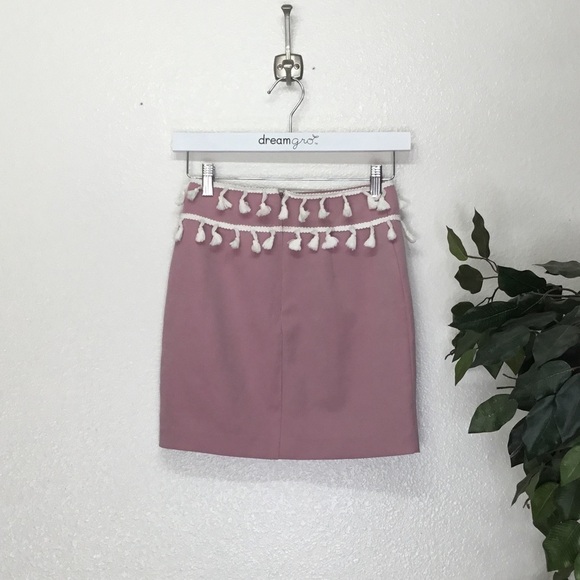 Sabo Skirt Fringe Pink Crop Top and Skirt Set - Picture 8 of 9